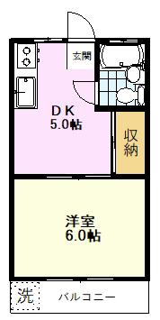 コーポヒロ(1DK/2階)の間取り写真