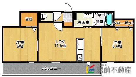 ベレオ・フチュール(2LDK/3階)の間取り写真