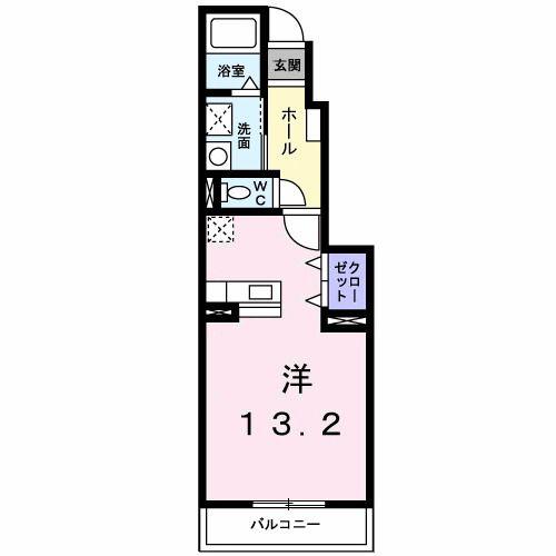 スウィート(ワンルーム/1階)の間取り写真