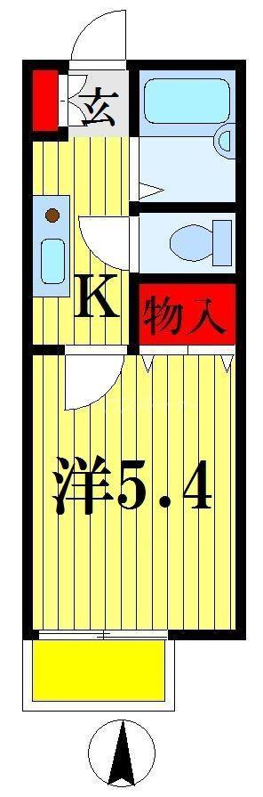 エグゼシャトー(1K/1階)の間取り写真