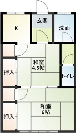 さつき荘(2K/2階)の間取り写真