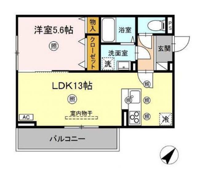 AMレジデンス出雲(1LDK/3階)の間取り写真