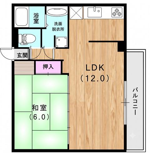 マークハーゲン 住居(1LDK/2階)の間取り写真