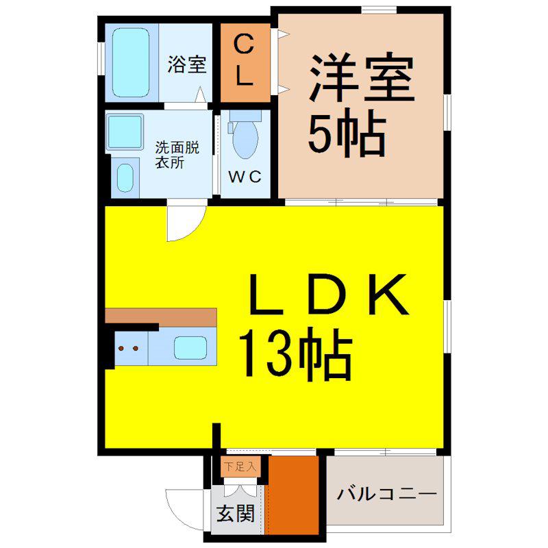 NAGOYA THE TERRACE(1LDK/3階)の間取り写真