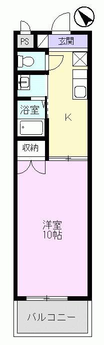 アルトラマンション駒場(1K/1階)の間取り写真