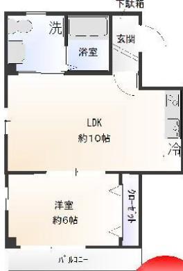 ポルトフィーノ(1LDK/3階)の間取り写真