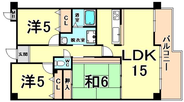 ボンシックコロニーI番館(3LDK/1階)の間取り写真
