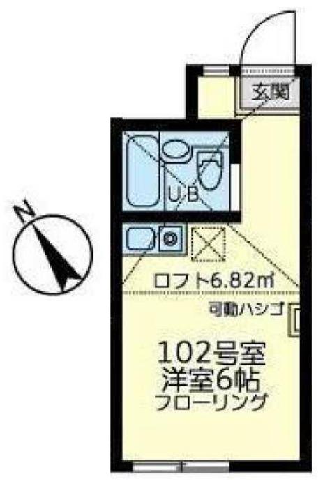 ユナイト阪東橋シドニーの杜(ワンルーム/1階)の間取り写真