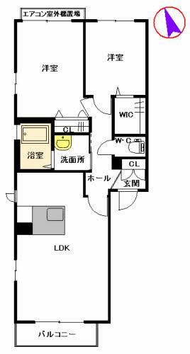ドエル金山(2LDK/3階)の間取り写真