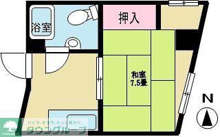 山六ビル(1DK/3階)の間取り写真