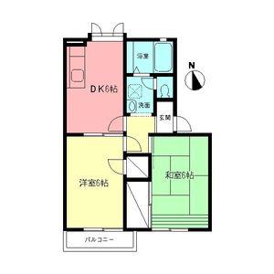 エスポワール(2DK/2階)の間取り写真