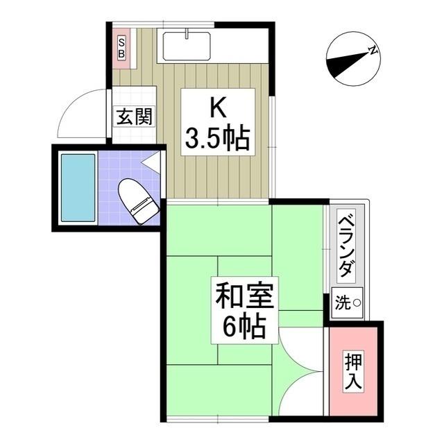 アールカワゴエ(1K/2階)の間取り写真