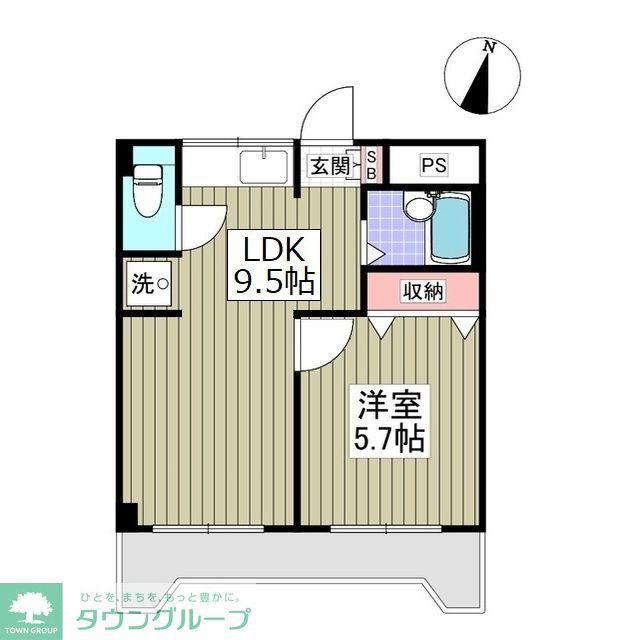 サンシティ末広(2K/3階)の間取り写真