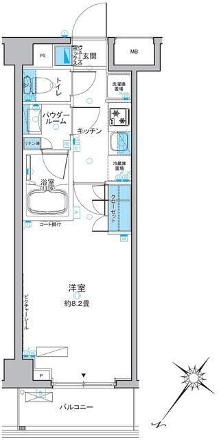 ルフォンプログレ中野富士見町(1K/4階)の間取り写真