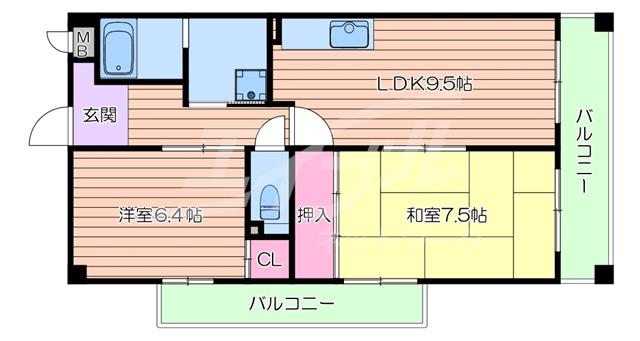 MAISON SAKURA16(2LDK/3階)の間取り写真