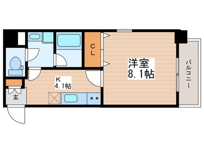 PLATINUM COURT(1K/4階)の間取り写真