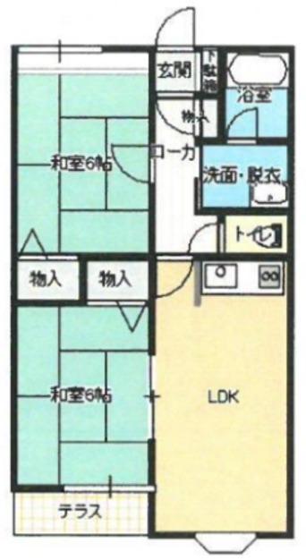 プレステージ東村山(2LDK/2階)の間取り写真