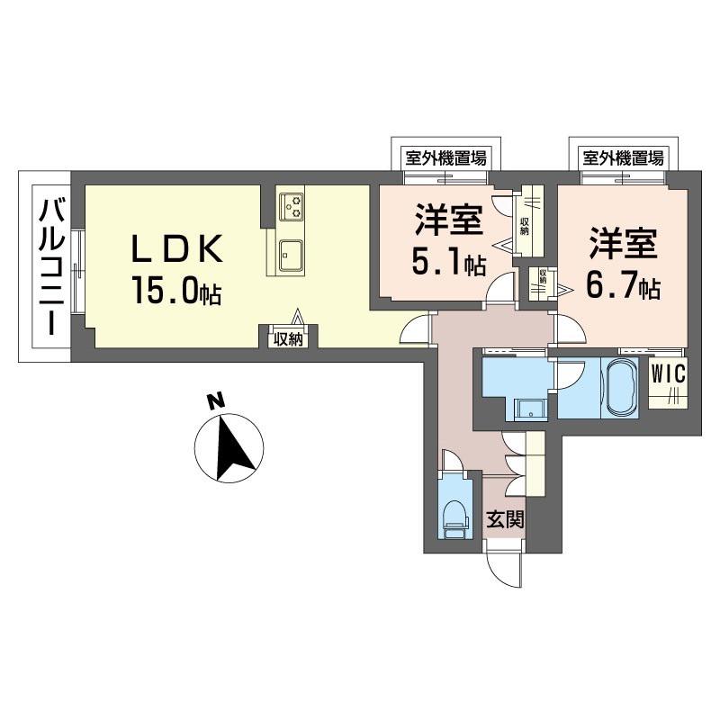 KOB10(2LDK/3階)の間取り写真