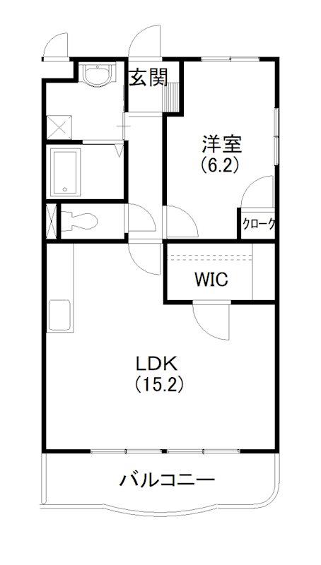 ポルカ富塚II(1LDK/3階)の間取り写真