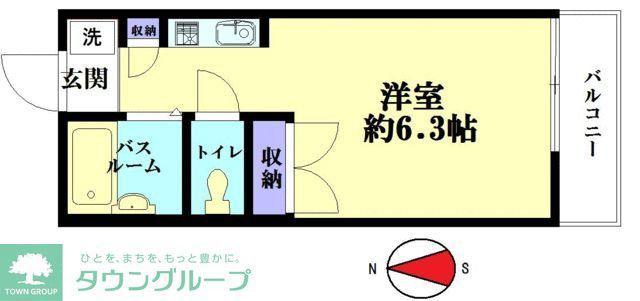 トトロの森I(ワンルーム/2階)の間取り写真