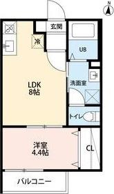 CASA MEDIO(1LDK/1階)の間取り写真