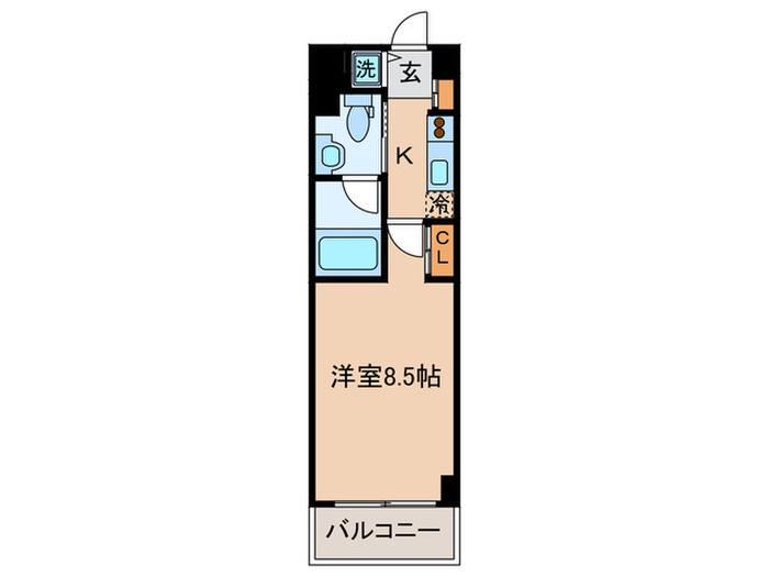 レジディア武蔵小杉(1K/3階)の間取り写真
