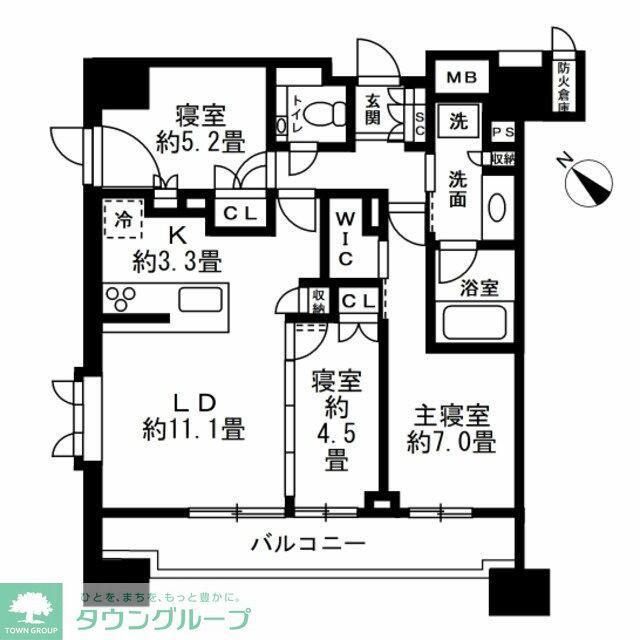 ドレッセ都立大学(3LDK/2階)の間取り写真