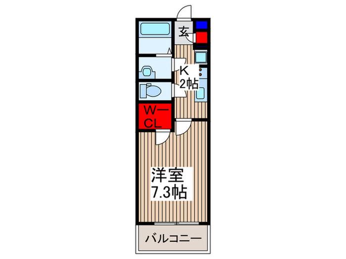 ベノーネ西所沢(1K/1階)の間取り写真