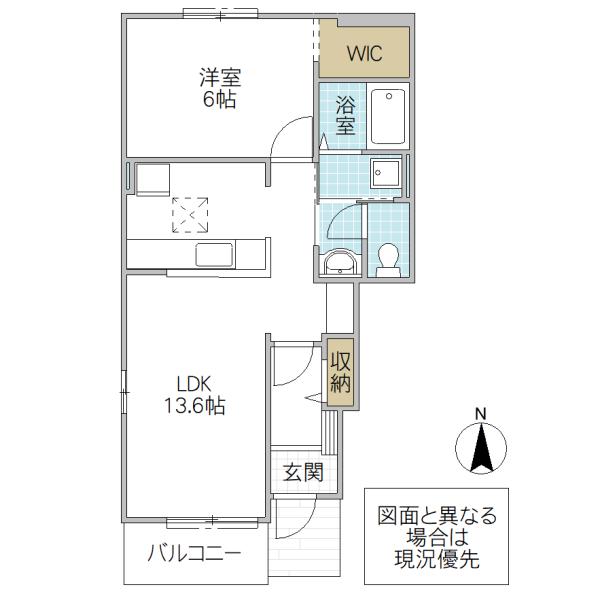 セント.クララアパートメントA(1LDK/1階)の間取り写真