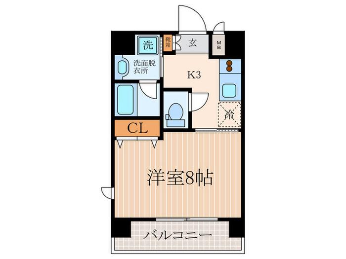 アスヴェル京都四条烏丸(1K/10階)の間取り写真