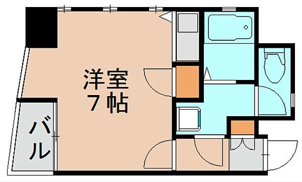 ダイナコート千代県庁口(ワンルーム/10階)の間取り写真