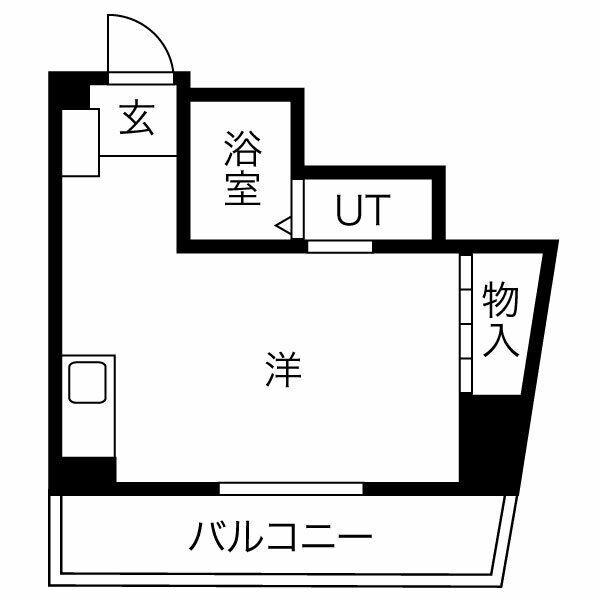 プリミエール八光(ワンルーム/2階)の間取り写真