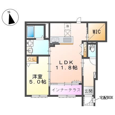 ボナール(1LDK/1階)の間取り写真