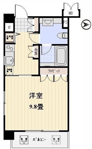 プロスペクト大森海岸(1K/4階)の間取り写真