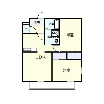 リベラC(2LDK/1階)の間取り写真