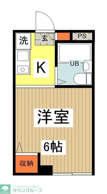 平塚ビル(1K/2階)の間取り写真
