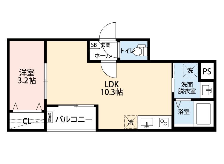 GRANDBLUE SHOHOI(1LDK/2階)の間取り写真