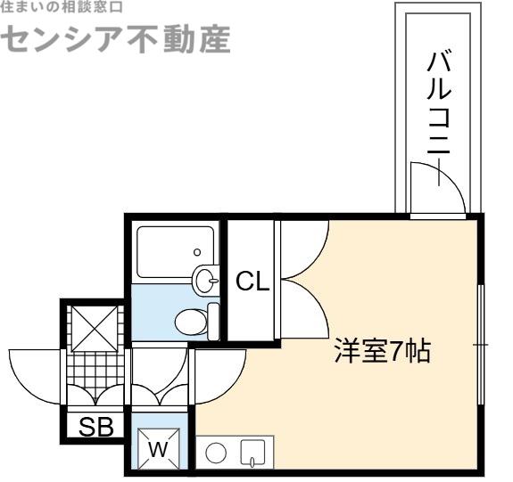 フォーラム都島内代駅前(ワンルーム/7階)の間取り写真