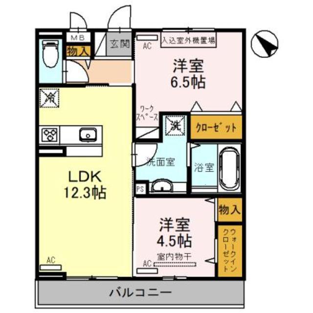 メゾン・メルベーユ(2LDK/3階)の間取り写真