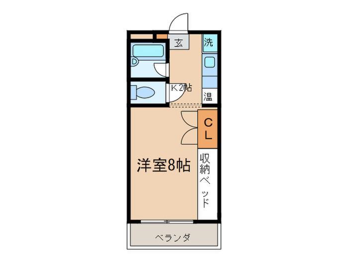 パストラルコート上田(1K/1階)の間取り写真