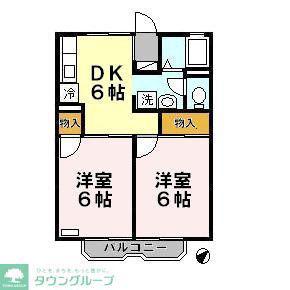 メゾンカマラード(2DK/2階)の間取り写真