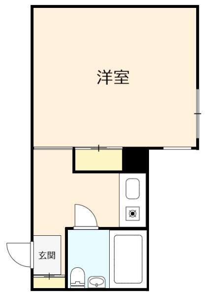 四谷ハウス(ワンルーム/2階)の間取り写真