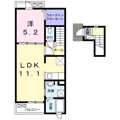 ガーデンヒルF 202(1LDK/2階)の間取り写真