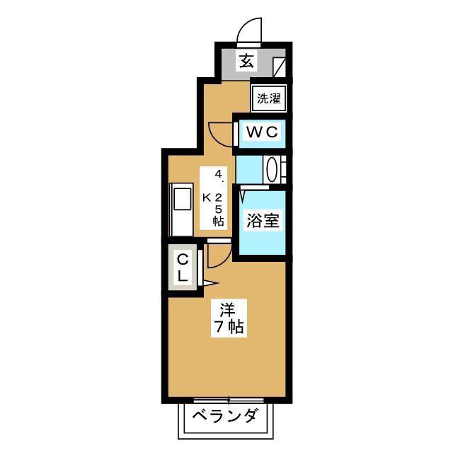 ハーモニーハウス(1K/1階)の間取り写真