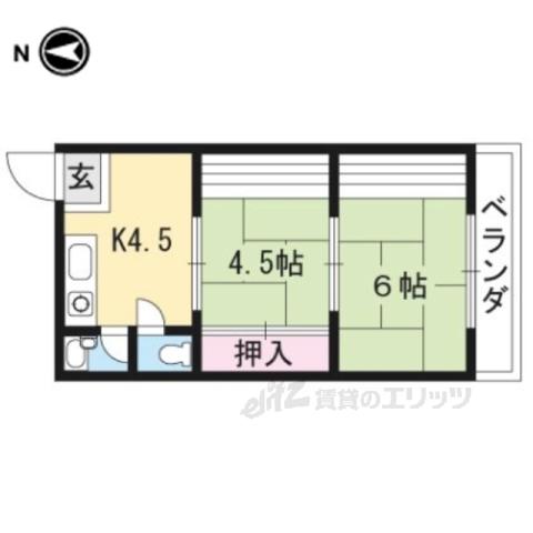 養稼公寓(2DK/2階)の間取り写真