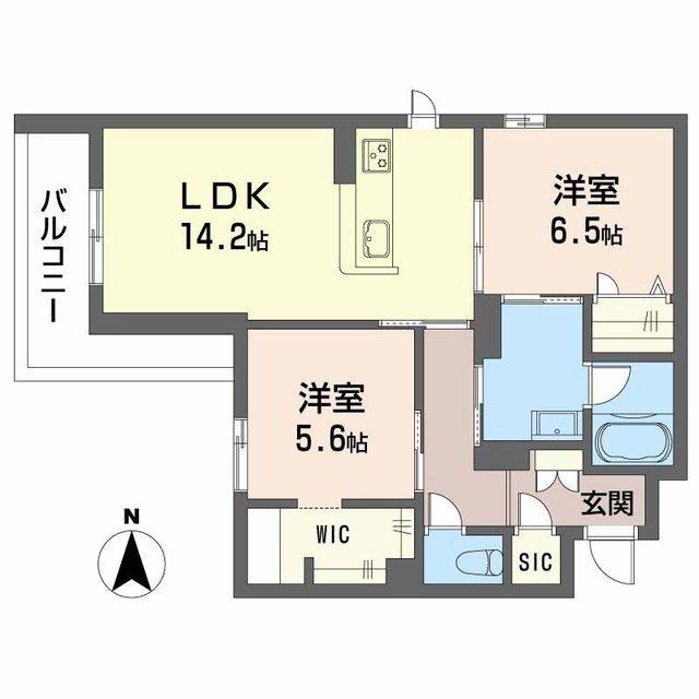 メゾンエディアン新金岡(2LDK/3階)の間取り写真