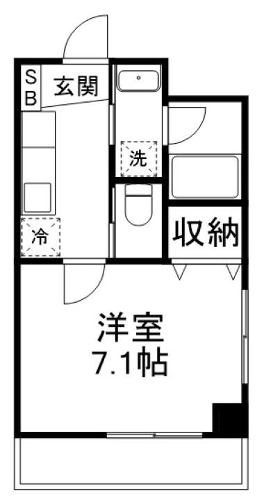 PALAZZO VIVACE(1K/1階)の間取り写真