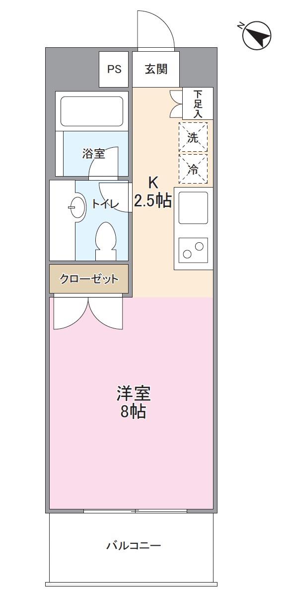 SKビル(1K/3階)の間取り写真