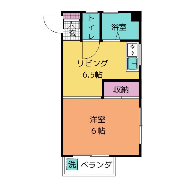 コーポ石川(1DK/2階)の間取り写真