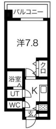 ルミエール野田阪神(1K/3階)の間取り写真